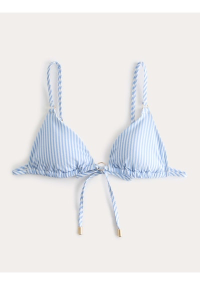 Marks & Spencer Çizgili Üçgen Bikini Üstü Mavi Mix