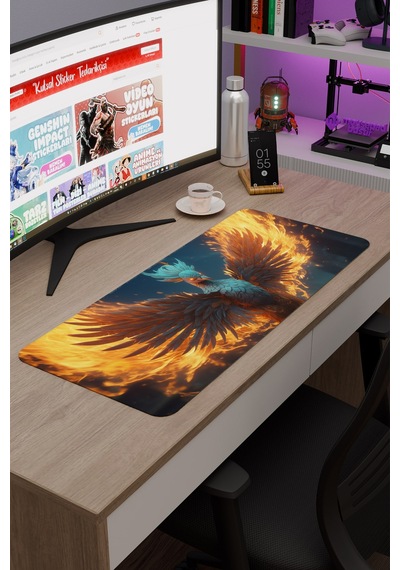 Anka Kuşu Kaymaz Dikişli Kauçuk Oyuncu Mousepad V1 - 70x30 Xl Gaming Mouse Pad Fare Altlığı