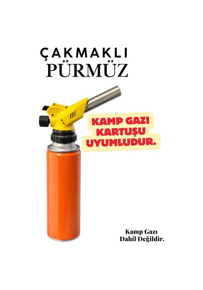 Çakmaklı Pürmüz Dmx4661 - Kamp Piknik Mutfak Tipi Otomatik Ateş Tutuşturucu Pürmüz Başlık Kamp Ocağı Sarı Sarı