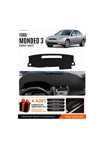 Ford Mondeo 3 2000-2007 Uyumlu Torpido Koruma, Torpido Örtüsü, Torpido Kılıfı - Siyah
