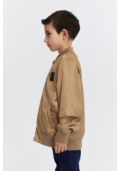 Benitto Kids Erkek Çocuk Çift Taraflı Mevsimlik Yağmurluk Ceket 51326 Kahve