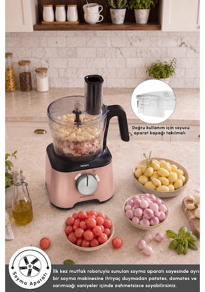 Karaca Mastermaid Power Max 12 İn 1 Mutfak Robotu Rosegold 2500w