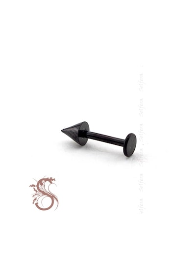 Sivri Uçlu Vücut Piercing 13 Mm Siyah Renk Çene P342 Siyah