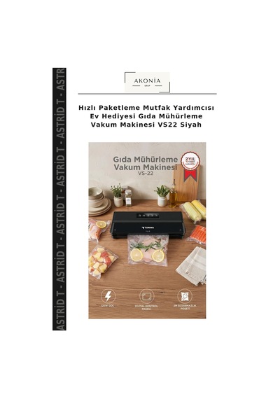 Hızlı Paketleme Mutfak Yardımcısı Ev Hediyesi Gıda Mühürleme Vakum Makinesi Vs22 Siyah Çok Renkli