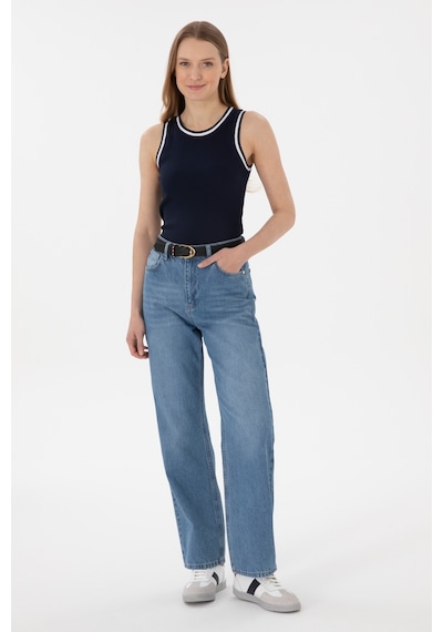 U.S. Polo Assn. Kadın Lacivert Kolsuz Bisiklet Yaka Tişört 50305857-VR033