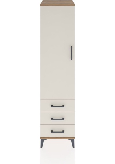 Hyperion Dolap Tek Raflı 3 Çekmeceli Tek Askılı 44x44x182 Çam-aytaşı Atlas Çam