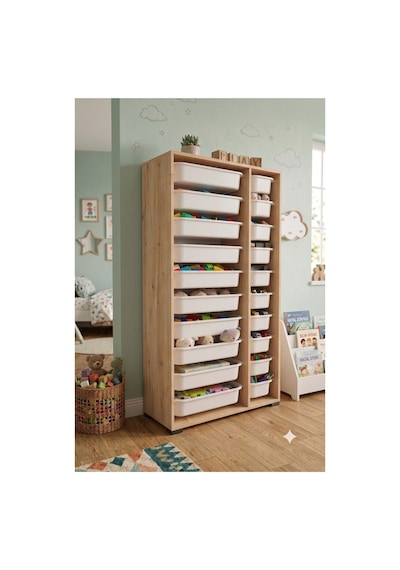 10 Adet Orta 10 Adet Küçük Boy Çekmeceli 136 Cm Safir Meşe Çocuk Odası Oyuncak Dolabı Ve Çok Amaçlı Saklama Ünitesi - Depolayıcı Düzenleyici Organizer 10 Adet Orta 10 Adet Küçük Boy Çekmeceli 136 Cm Safir Meşe Çocuk Odası Oyuncak Dolabı Ve Çok Amaçlı Saklama Ünitesi - Depolayıcı Düzenleyici Organizer