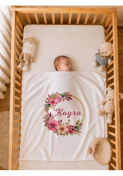 Pia Baby Kız Bebek 4 Parça Tulum Seti %100 Pamuk İsim Baskılı Kişiye Özel Hastane Çıkışı Battaniyeli 1072bt0x Ekru