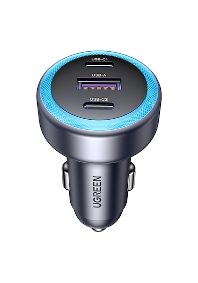 Ugreen 30w 3 Portlu Araç İçi Şarj Cihazı Çakmaklık Adaptörü, 45843