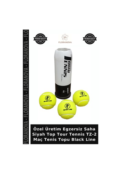 Özel Üretim Egzersiz Saha Siyah Top Tour Tennis Tz-2 Maç Tenis Topu Black Line