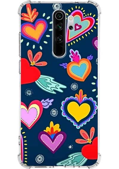 Xiaomi Note 8 Pro Uyumlu Retro Color 3 Baskılı Şeffaf Köşe Korumalı Antişok Kılıf