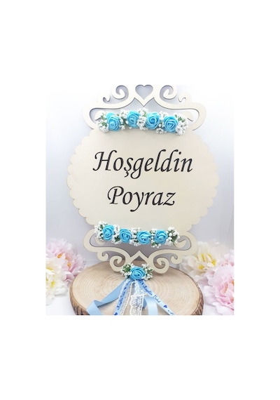 Ahşap Lazer Kesim Yazılı Bebek Odası Kapı Süsü Uygun Fiyatlı Çok Renkli