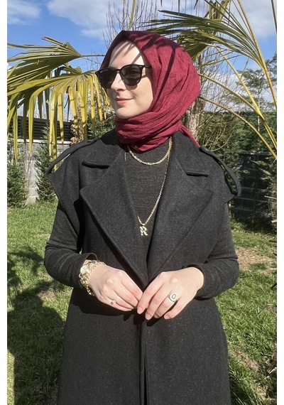 Rabia Şamlı Apoletli Antrasit Yelek Normal