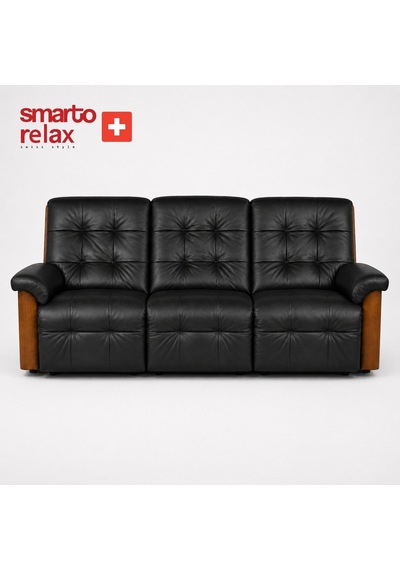 Smarto Relax Berlin 3 Lü Orta Konsollu Bardaklıklı Yatar Ayak Uzatmalı Ergonomik Deri Sinema Tv Koltuğu Siyah