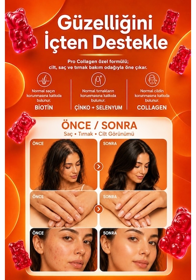 Life Cell Pro Collagen Skin Bloom Takviye Edici Gıda 60 Çignenebilir Jel