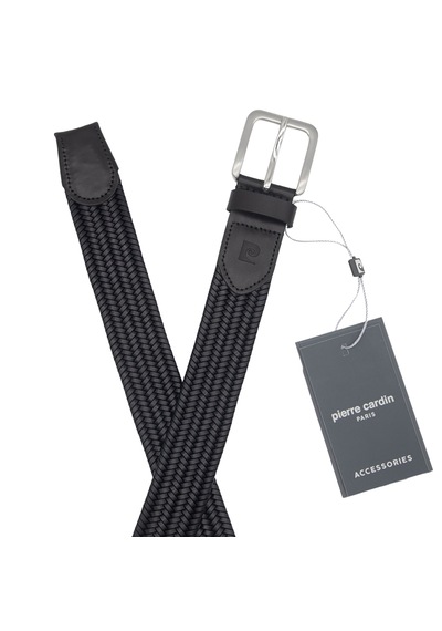 Pierre Cardin Premium Örgü Deri Kemer En 3,5 Cm Pc-1712 Siyah