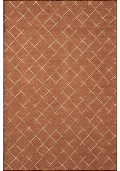 Malta Mlt01t Turuncu Dekoratif Şönil Kilim Geometrik Desen Yıkanabilir Yumuşak Kaymaz Taban Halı