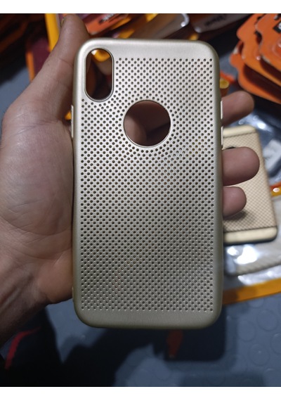 Apple iPhone X / Xs Uyumlu Silikon Kılıf Delikli Gold 2 Adet Gold