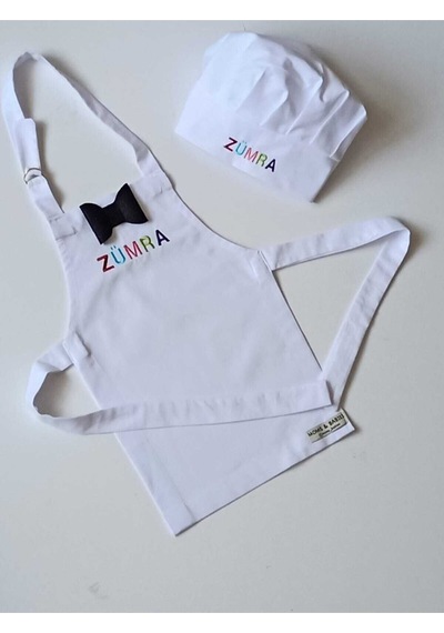 Moms And Babies Çocuk Mutfak Ve Etkinlik Önlüğü Beyaz Isimli Kişiye Özel Beyaz
