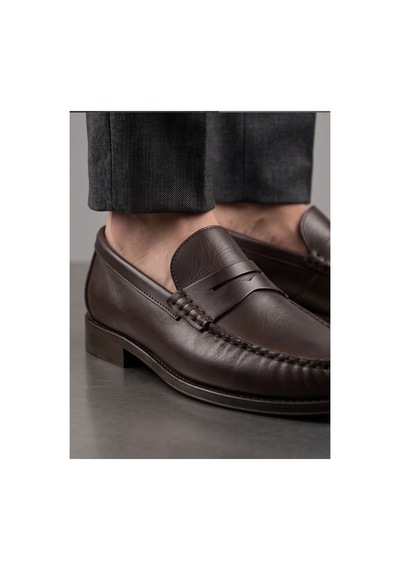 Crc Ayakkabı %100 Hakiki Deri Rugan Erkek Loafer - El İşçiliği Premium Klasik Ayakkabı - Burgundy Patent Kahverengi
