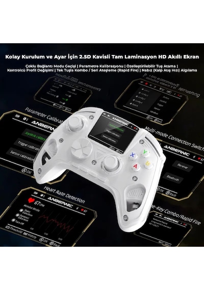 Rg G01 Akıllı Ekranlı Kablosuz Oyun Kolu Beyaz - 2.5d Hd Ekran Purple Kirin Kapasitif Joystick Çift Modlu Manyetik Hall Tetik Mekanik Abxy Nabız Ölçer Pc Switch Android İos Uyumlu Gamepad Rg G01 Akıllı Ekranlı Kablosuz Oyun Kolu Beyaz - 2.5d Hd Ekran Purple Kirin Kapasitif Joystick Çift Modlu Manyetik Hall Tetik Mekanik Abxy Nabız Ölçer Pc Switch Android İos Uyumlu Gamepad