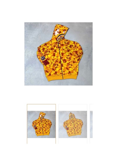 Bomii Bape Hırka Boydan Kapuşona Kadar Komple Fermuarlı Sarı - 936401692 Sarı
