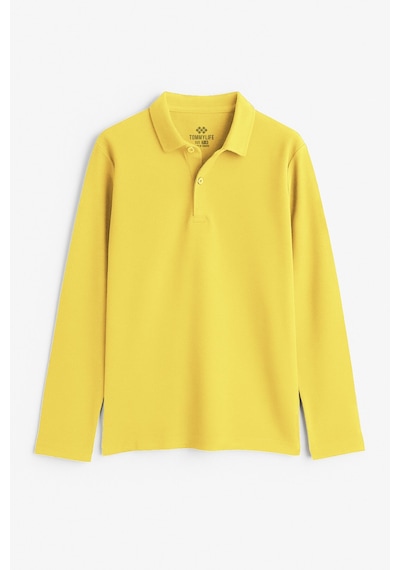 Tommylife Sarı Polo Yaka Basic Uzun Kollu Erkek Çocuk T-shirt - 11170 SARI