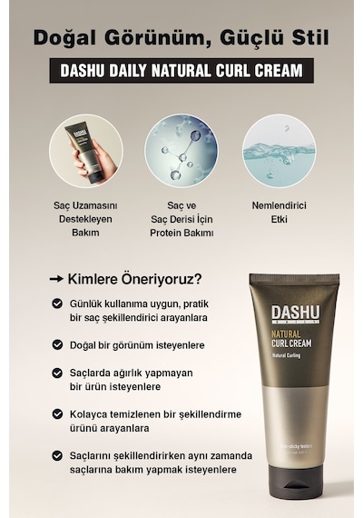 Dashu Daily Natural Curl Dalgaları Belirginleştiren Saç Şekillendirici Krem 150 ML