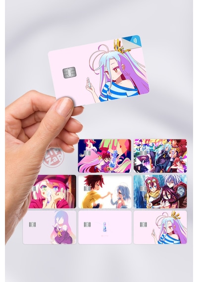 No Game No Life Kart Kaplama Sticker 8 Adet Çok Renkli