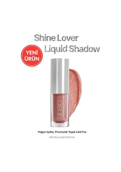 Cre'ars Yoğun Işıltılı, Prizmatik Yapılı Likit Far Shine Lover Liquid Shadow 05 Rose Gold Shimmer
