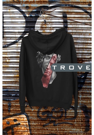 Startmore Unısex Kadın Erkek Sırt Ön Baskılı Mitoloji Uzun Kollu Kapüşonlu %100 Pamuk Sweatshirt Beyaz Beyaz