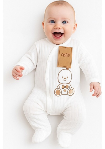 Sebi Bebe Tavşanlı Kruvaze Tulum 1145 Ekru