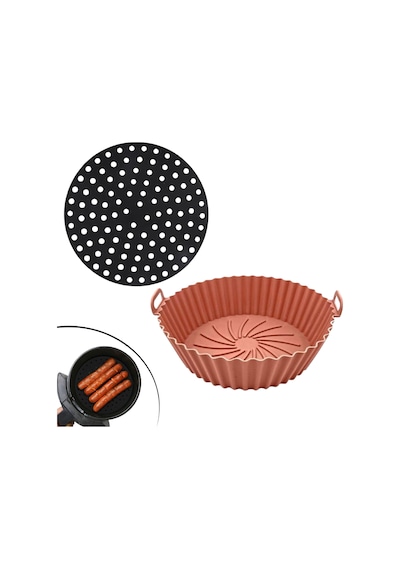 BUFFER® Siyah Silikon 23 cm ve Vizon 20 cm Airfryer Pişirme Matı