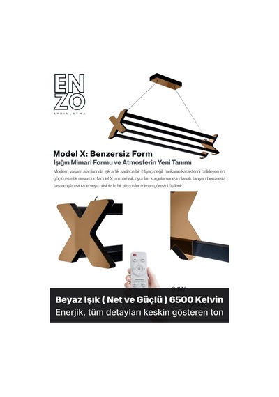 Model X: Benzersiz Form Bronz Lineer Sarkıt Avize - Yukarı & Aşağı Işık Beyaz Işık
