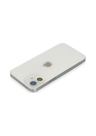 Apple iPhone  Uyumlu  12 Mini Renkli Kamera Lens Koruma Cam - Sarı-mavi Çok Renkli