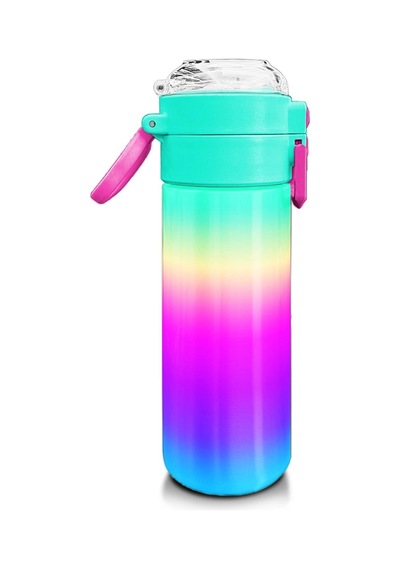 Coral High Kids Renk Geçişli Desenli Pipetli Ve Direkt İçim Çelik Termos 500 Ml 31924 Rose Gold