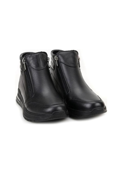 Pisagor Ps-2004 Kadın Hakiki Deri Ortopedik Casual Bot Siyah