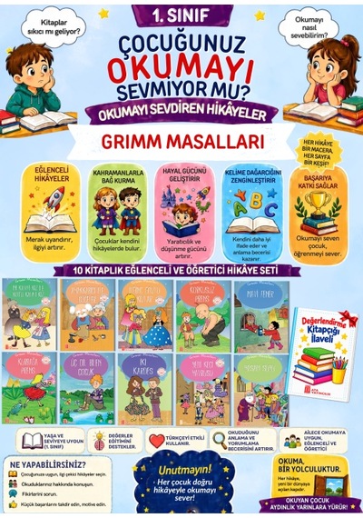 1.sınıflar Hızlı Okuma İsteyenlere Öğretmen Tavsiyeli Hikaye Seti 10'lu