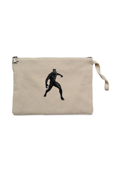 Black Panter Silhouette Krem Clutch Astarlı Cüzdan / El Çantası Krem