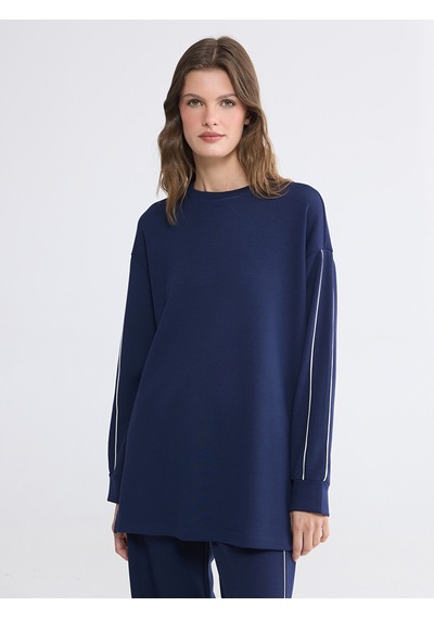 Lcw Everyday Lacivert Soft Touch Oversize Kadın Sweatshirt