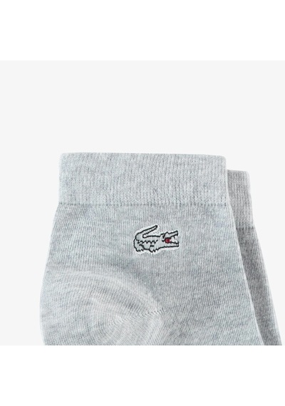 Lacoste Ankle Length Cotton Sport Socks Örme Logo Tekli Bilek Boyu Çorap Unisex Gri