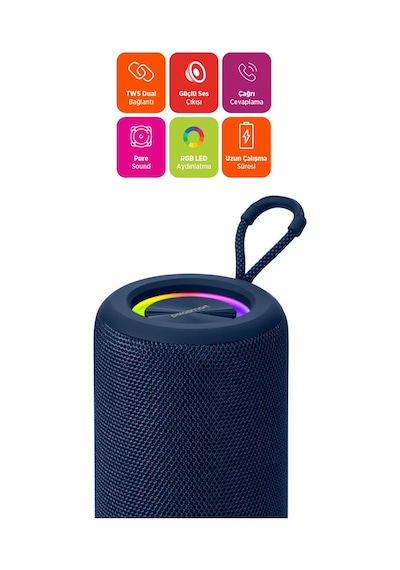 Polosmart Fs102 Kablosuz Bluetooth Rgb Aydınlatmalı Hoparlör Speaker 5w Navy