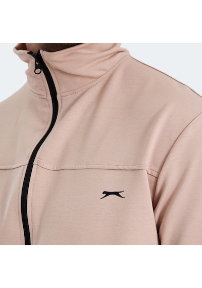 Slazenger ORDER IN Erkek Fermuarlı Dik Yaka Cepli Bej Eşofman Takımı