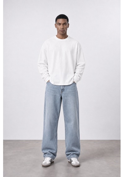 Respire Erkek Baggy Jean Buz Mavisi