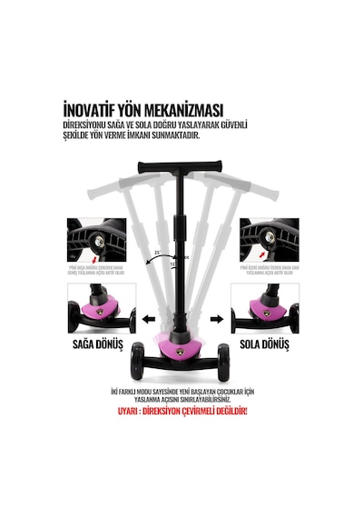 Işıklı Scooter Mor Renksiz