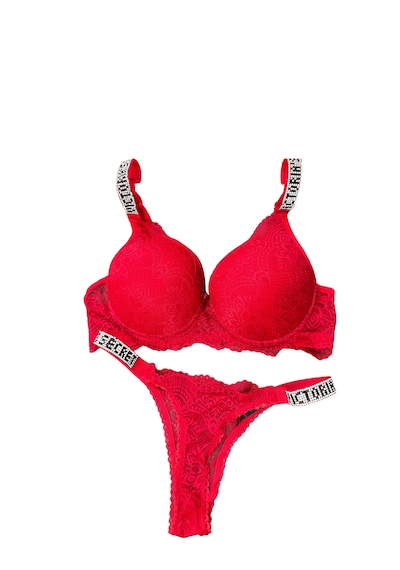 Victoria's Secret Victoria"s Secret Pusch Up Set Alt Üst Dolgulu Sütyen Ve Külot Takım 2"li Set Kırmızı