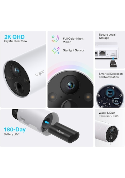 Tp-lınk 3mp Bullet Tapo C420s2 Wıfı Kablosuz Ip Kamera