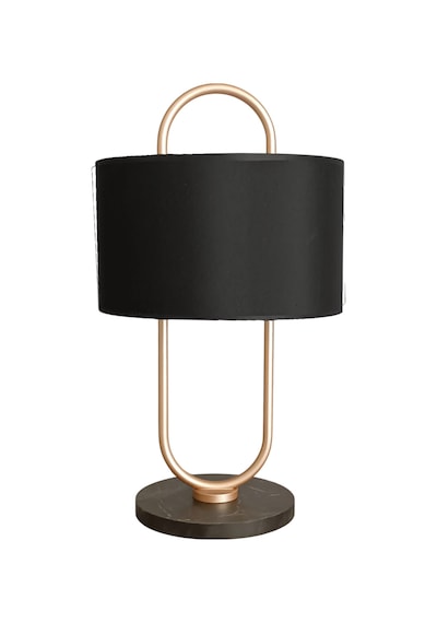 Glora Mermer Desenli Rose Gold Abajur Rose Gold
