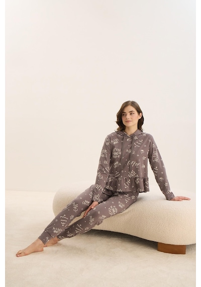 Sevim Kadın Uzun Kol Kapüşonlu Antrasit Pijama Takım C4t8n9o51 001 Sevim Kadın Uzun Kol Kapüşonlu Antrasit Pijama Takım C4t8n9o51 001