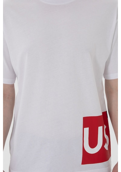 U.S. Polo Assn. Erkek Comfort Fit Bisiklet Yaka Beyaz Tişört 50306879-VR013